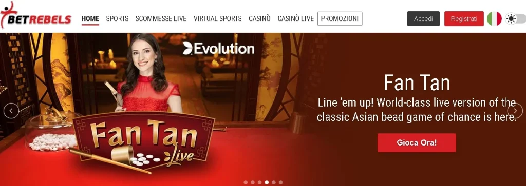 BetRebels Scommesse online Casinò Slots Casinò Live