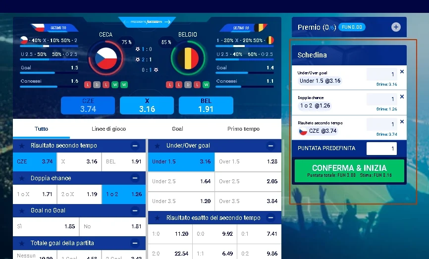 Come piazzare una scommessa live